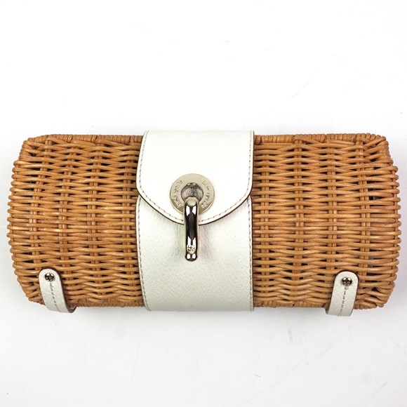 kate spade woven clutch